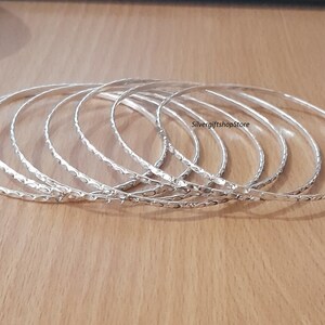 Thin Silver Bangles ,stacking Bangle Sets ,set of 7 Bangles, Summer ...