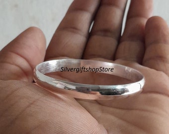 Bracciale Kada in argento sterling fatto a mano: gioielli Punjabi Sikhi