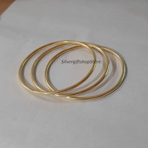 Set of Three Bangles, 18K Gold Plated Bangles, Classic Bangle, Trio of Bangles, Stacking Bangles /Bracelets, Gold Tone, Valentines Day Gift.