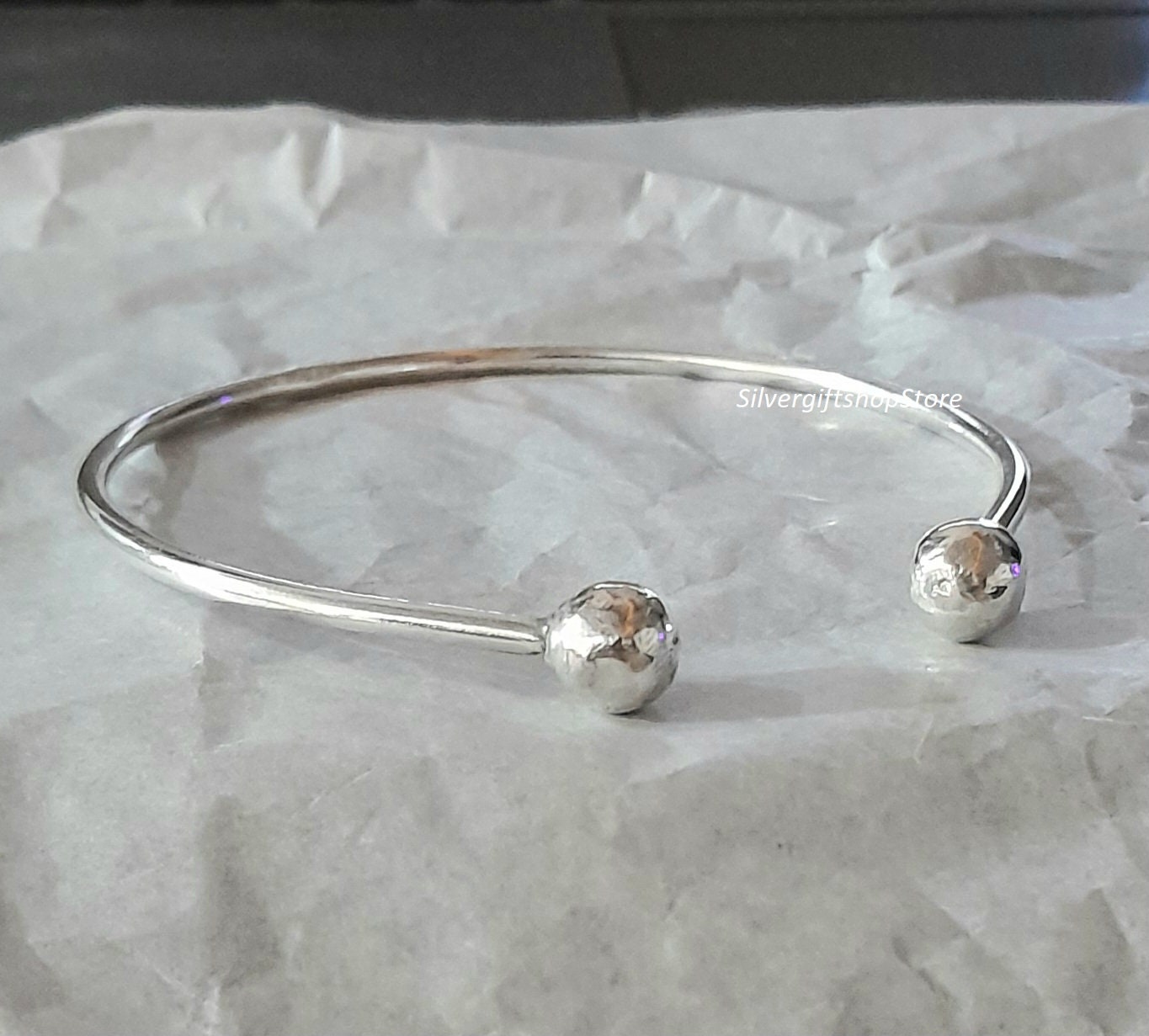925 Sterling Silver Torque Cuff Bangle / Torque Bracelet,5