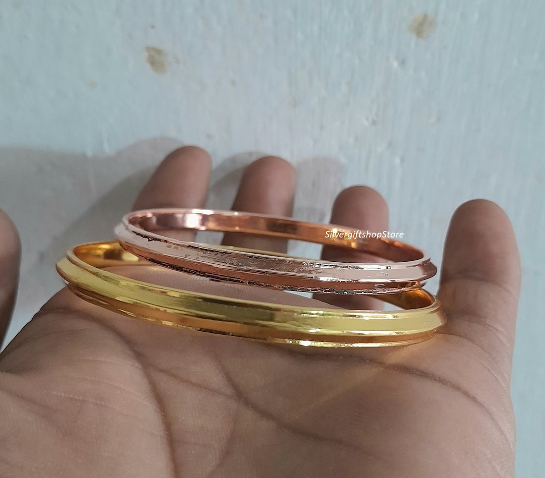 Brazalete Religioso Sikh Punjabi Plata Oro Brazalete Sikh Kara Khalsa -  Grabado En Plata Y Bañado En Oro, Diseño Khanda, Unisex, Fabricado En India  Baño Oro Aleación, image size:1080x948