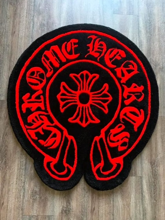 Handmade Gothic Cross Rug Red Yellow Green White Blue Custom