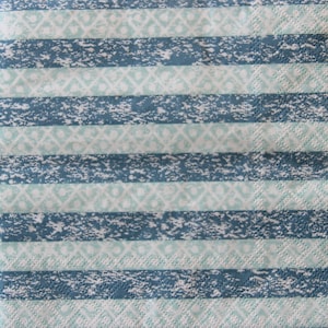 2 ou 4 serviettes en papier pour travaux manuels, motif à rayures larges bleu minable et bleu sarcelle, marin, marin, motif marin, serviette de table pour découpage