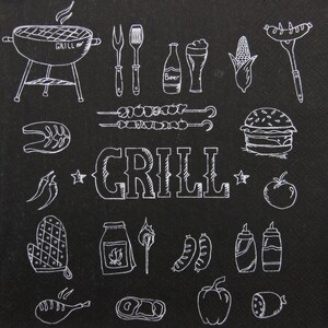 Servilletas de papel de 2 o 4 piezas para decoupage, servilletas de collage para asar a la parrilla, servilletas de papel para bebidas y alimentos para decoupage, filete, salchichas, hamburguesa