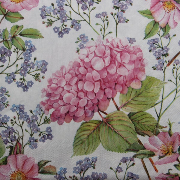 Hydrangea Decoupage Paper Etsy