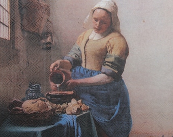 Barock Servietten Frau mit Milchkännchen Papierservietten (2 oder 4 Stück)