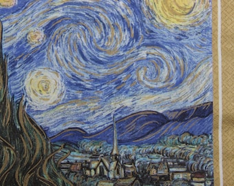 Van Gogh Starry Night Paper Napkins for Decoupage (2 or 4 Pcs)