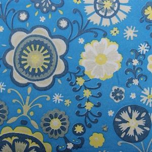 2 o 4 pezzi di tovaglioli di carta per decoupage, giallo, beige motivo floreale astratto su sfondo blu, tovaglioli per decoupage, creazione di biglietti per bambini