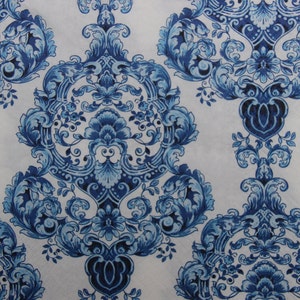 Servilletas de papel de 2 o 4 piezas para decoupage, patrón de adorno de porcelana blanca azul, servilletas de decoupage blanco azul, efímera floral blanca azul