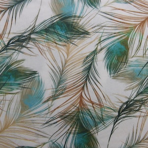 2 ou 4 serviettes en papier pour découpage, plumes de paon colorées sur fond blanc, serviettes pour découpage en plumes d'oiseaux, sarcelle et plume verte