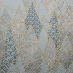 2 oder 4 Stück Papier Handwerk Servietten, Gold Moderne Linien Und Formen Weihnachtsbaum Muster Auf Minzgrün Hintergrund, Winter Fichtenwald Muster