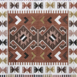 2 ou 4 serviettes en papier pour bricolage, motif graphique de chandails scandinaves marron et blanc, serviettes de table pour découpage scandinave, collages