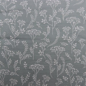 2 o 4 pezzi di tovaglioli di carta per lavori artigianali, pastinaca di mucca abbozzata su sfondo verde-grigio, tovaglioli per decoupage di erbe aromatiche, tovaglioli per decoupage di prati