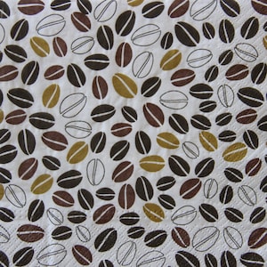 Servilletas de papel de 2 o 4 piezas para la elaboración, patrón de granos de café en varios tonos marrones, servilletas de decoupage de granos de café, fabricación de tarjetas, collage