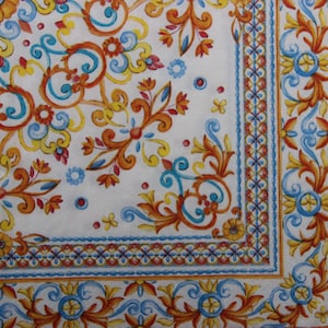 2 oder 4 Stück Papierservietten zum Basteln, bunte sizilianische mediterranen Fliesen Muster, Decoupage Serviette, Italienische Fliesen Collage Servietten