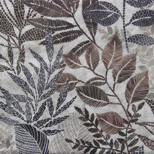 Servilletas de papel de 2 o 4 piezas para la elaboración, hojas de otoño ascendentes marrones y beige sobre fondo beige, varias servilletas de decoupage de hojas de otoño