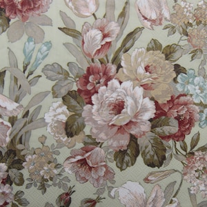 2 oder 4 Stück Papierservietten zum Basteln, blühende Frühlingsblumen auf hellgrünem Hintergrund, Servietten für Decoupage, Ephemera für Decoupage