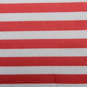 2 o 4 pezzi di tovaglioli di carta per lavori artigianali, motivo a strisce larghe rosse e bianche, tovagliolo per decoupage con motivo a strisce patriottiche, tovaglioli per la creazione di biglietti