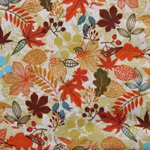 Servilletas de papel de 2 o 4 piezas para la elaboración, varias hojas que caen y sobre fondo blanco, servilletas de decoupage de collage de otoño, patrón de hojas de otoño