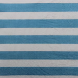 2 ou 4 serviettes en papier pour bricolage, larges rayures bleues et blanches, serviette de table pour découpage marin, fabrication de cartes, scrapbooking