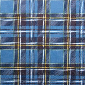 2 oder 4 Stück Papierservietten, Schottisches Blaues Karomuster, Blaues Weihnachtskaromuster, Blaue Decoupage Servietten, Karierte Servietten
