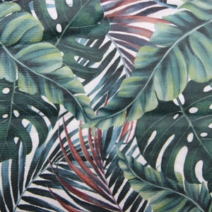 2 ou 4 serviettes en papier pour bricolage, Monstera vert et feuilles de palmier sur fond blanc, serviettes pour découpage feuillage tropical, serviette de table Tropic