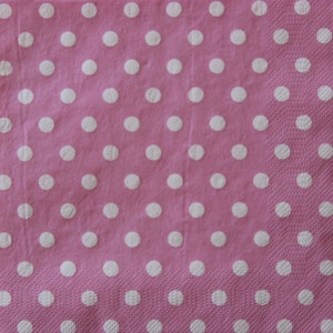 2 oder 4 Stück Papierservietten zum Basteln, weißes Tupfen-Muster auf rosa Hintergrund, Decoupage-Servietten, Kartenherstellung, Kraftpapier, Journal