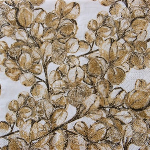 Tovaglioli di carta da 2 o 4 pezzi per artigianato, foglie autunnali marroni e beige su sfondo bianco, tovaglioli per decoupage foglie autunnali, vibrazioni autunnali