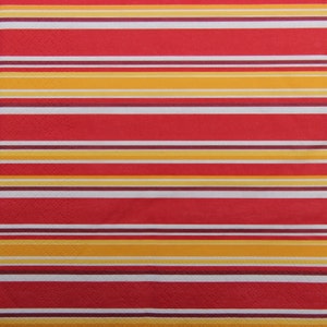 2 oder 4 Stück Papierservietten zum Basteln, Gelb, Orange, Rot, Kastanienbraun Streifen-Muster, Gestreifte Muster Decoupage-Serviette, Collage Komponente