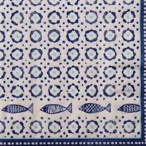 2- of 4-delige papieren servetten voor decoupage, blauw-witte vis- en tegelspatroon, haringdecoupageservetten, decoupage servetten zeekust