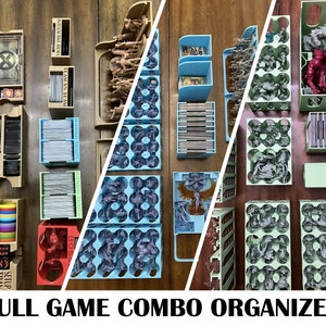 Pode incluir: Um organizador de jogo completo para um jogo de tabuleiro. O organizador inclui uma variedade de compartimentos para guardar diferentes componentes do jogo, incluindo cartas, fichas e miniaturas. O organizador é feito de plástico durável e é projetado para caber em uma caixa de jogo padrão.