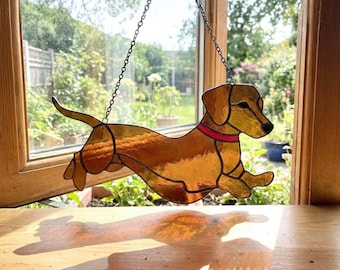 Attrape-soleil Teckel En Acrylique - Décoration Fenêtre Colorée - Pour Amoureux Des Chiens - 5