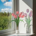 Stained Glass Tulip Suncatcher – Pink Tulip Flower Bouquet, Spring Window Hanging Decor, Handmade Glass Flower, Gift for Mom & Grandma product logo