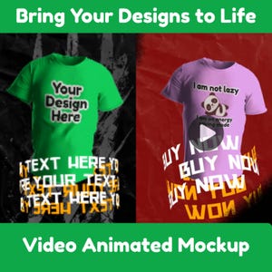 Video, Visual, Animated Mockup for T Shirts, Bring Your Designs to Life with Our Animated T-Shirt Mockup
