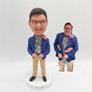 Custom Man Bobble head for father&#39;s day,Personalized Birthday Bobblehead For Dad,Anniversary Gifts For Husband,personalized gift for Dad