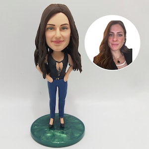Benutzerdefinierte Bobblehead, benutzerdefinierte Frau Bobblehead, personalisierter Bobblehead, Freundin, Casual Chef Bobblehead, Weihnachtsgeschenk für Sie /Freundin
