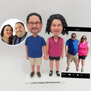 Custom Couple Bobbleheads,20th 30th anniversary gift for parents, Personalized Happy Couple Bobblehead, Bridal Shower Couples Gifts Bobble