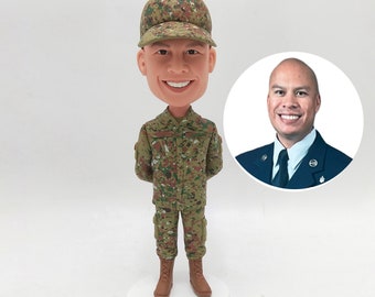 Custom Officer Bobblehead, Custom Soldier Bobblehead, Custom Military Man Bobbleheads, Commander Bobblehead, Senior Official Bobblehead Gift