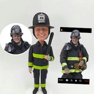 Custom Bobblehead Chief Firefighter, Fight Fighter Custom Bobblehead, Fire Department Custom Bobblehead with helmet Unique Gifts For Firemen