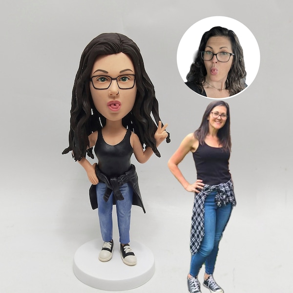 Custom Bobblehead Made From Your Photo Personalized Figurine Funny Character Pose Youth Style Edition