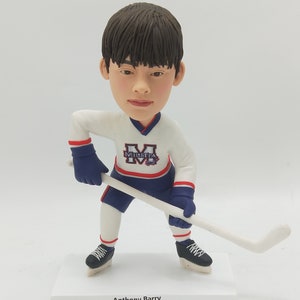 Custom Hockey Bobblehead, Personalized Hockey Gifts For Hockey Player For Valentine, Best Gift To Give A Hockey Player Sports Custom Bobble