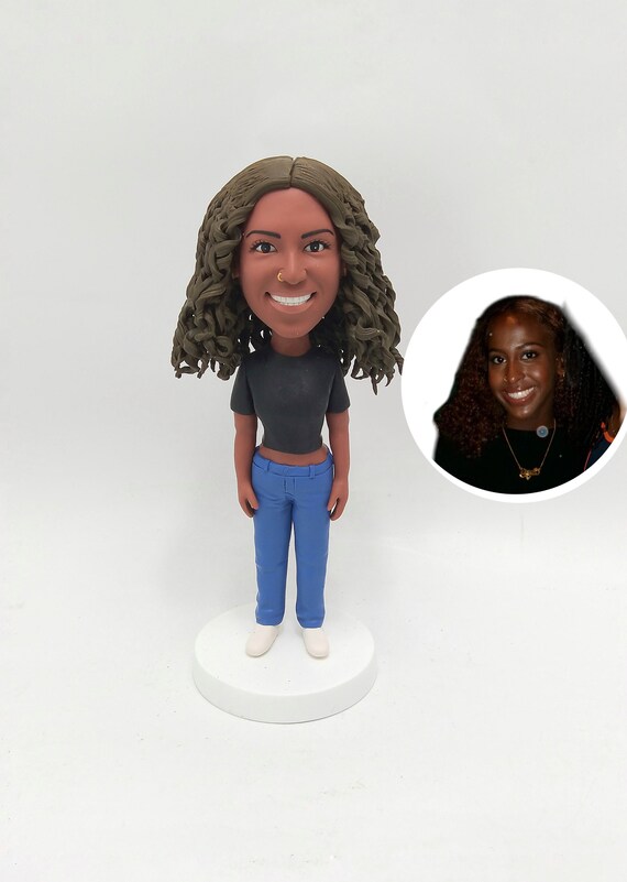 Personalized Girlfriend Bobblehead Custom Female Doll, Romantic