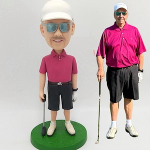 Custom golf group bobbleheads, personalized sports bobbleheads, unique keepsake gifts for golfers, custom boss bobbleheads gifts for golfers