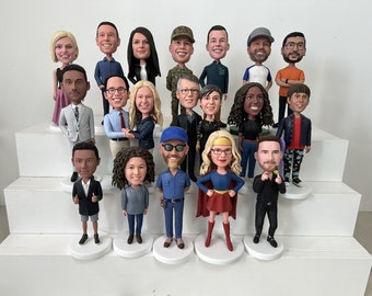 Custom Family Bobbleheads From Photos, Custom Bobbleheads Kids And Parents Family, Personalized Group Family Bobbleheads Cool Family Gifts