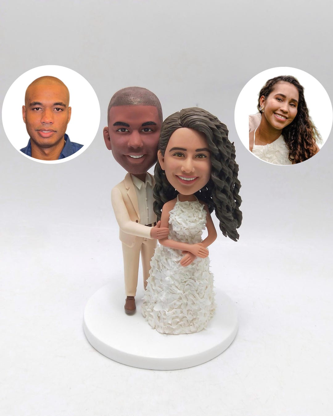 Custom Wedding Cake Topper Bobblehead ，personalized Bride & Groom ...