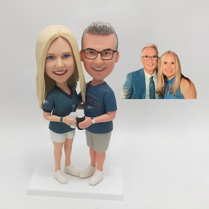 Figura personalizada de pareja con cabeza oscilante, regalo de boda o aniversario para parejas casadas.