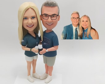 Custom Couple Bobblehead Personalized Lover Figurine, Wedding or Anniversary Present for Married Partners Keepsake