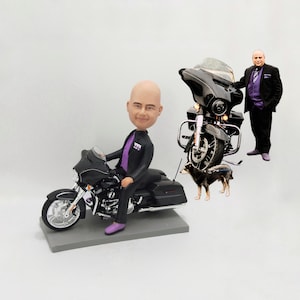 Custom Bobblehead on Motorcycle, Custom Racing Motorcycle Bobblehead, Personalized Moto Bobblehead For him, Motorcycle Rider Bobblehead
