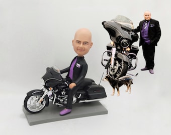 Custom Bobblehead on Motorcycle, Custom Racing Motorcycle Bobblehead, Personalized Moto Bobblehead For him, Motorcycle Rider Bobblehead