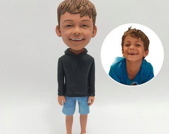 Custom Bobbleheads Of Kids, Custom Bobbleheads For Kids, Customized Kids Bobblehead, Unique Christmas Gifts For Children Custom Boy Bobble